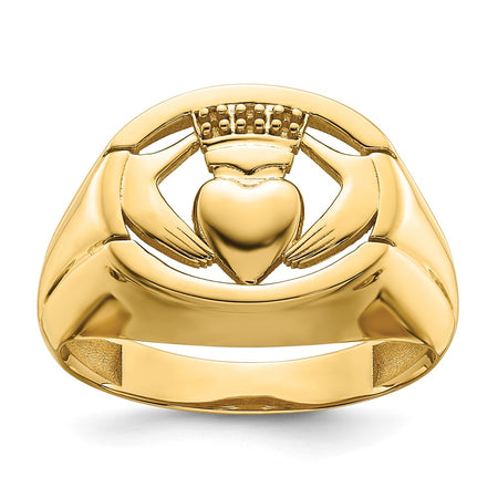 14k .01ct. Diamond and Onyx Mens Claddagh Ring Mounting (Y4142)