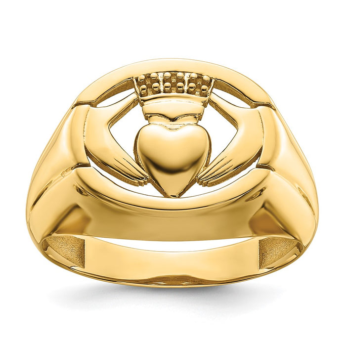 14k .01ct. Diamond and Onyx Mens Claddagh Ring Mounting (Y4142)