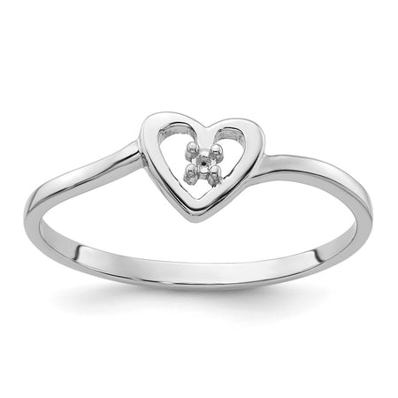 14k White Gold .01ct. Diamond Heart Ring Mounting (Y4172)