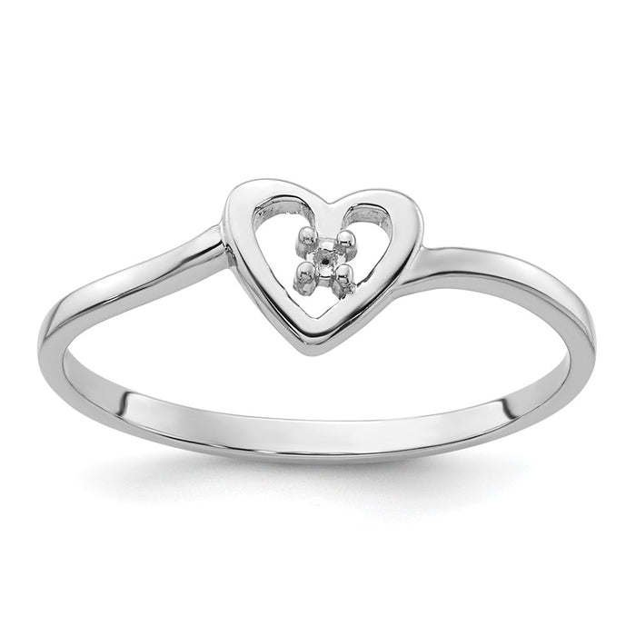 14k White Gold .01ct. Diamond Heart Ring Mounting (Y4172)
