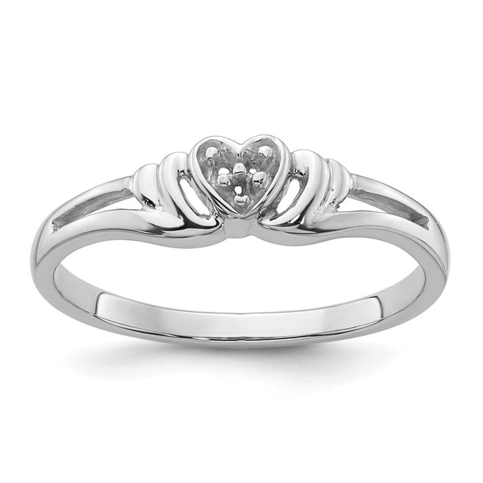 14k White Gold .03ct. Diamond Heart Ring Mounting (Y4176)