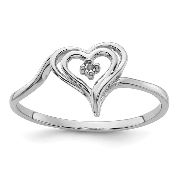14k White Gold Heart Ring Mounting (Y4178)