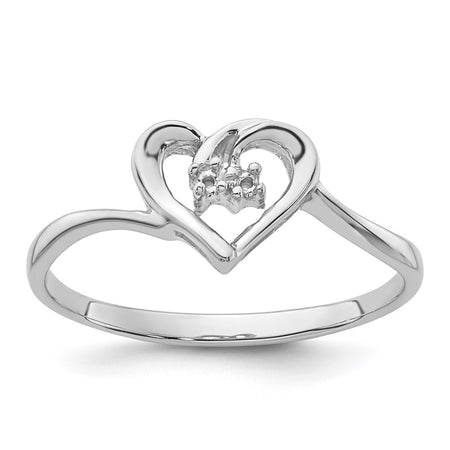 14k White Gold .02ct. Diamond Heart Ring Mounting (Y4184)