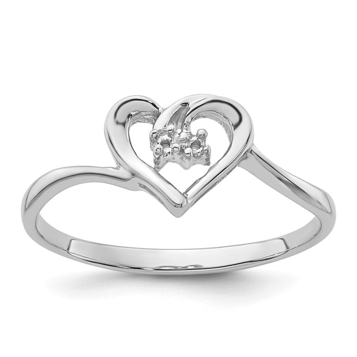 14k White Gold .02ct. Diamond Heart Ring Mounting (Y4184)