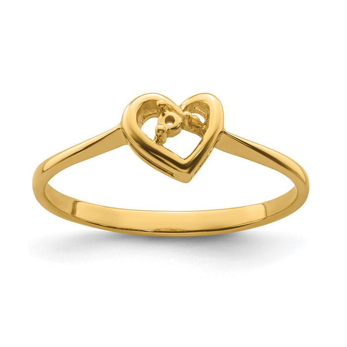 14k .02ct. Diamond Heart Ring Mounting (Y4185)