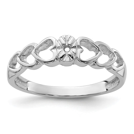 14k White Gold .02ct. Diamond Heart Ring Mounting (Y4188)