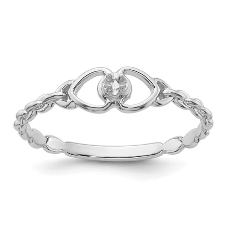 14k White Gold .01ct. Diamond Heart Ring Mounting (Y4201)