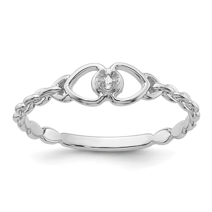 14k White Gold .01ct. Diamond Heart Ring Mounting (Y4201)