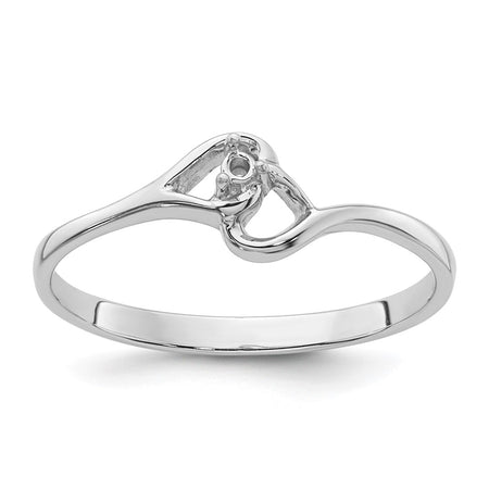 14k White Gold Heart Ring Mounting (Y4203)