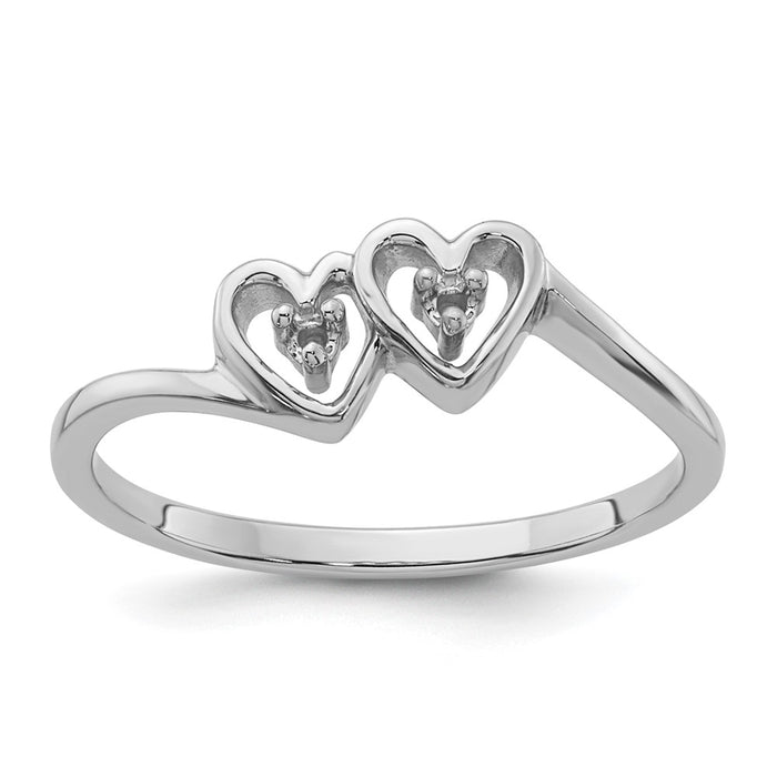 14k White Gold .02ct. Diamond Heart Ring Mounting (Y4208)