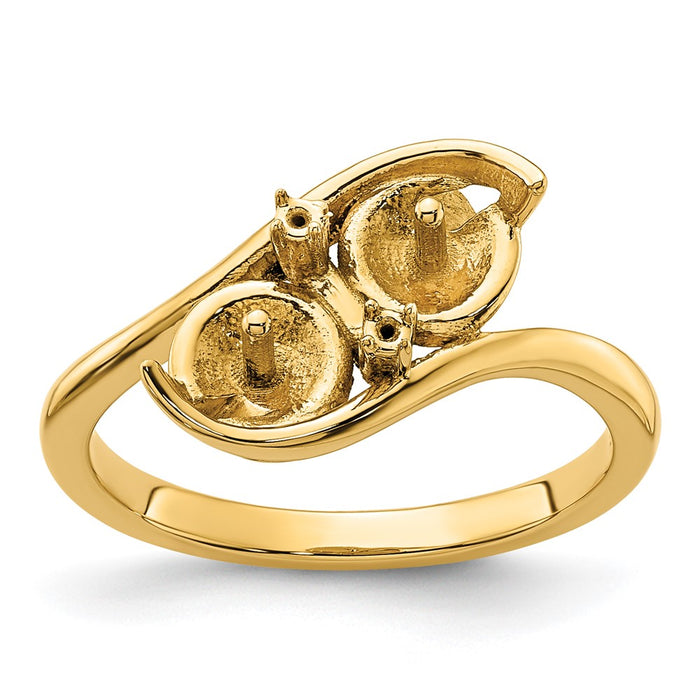 14k 6mm Pearl & Diamond Ring Mounting (Y4366)