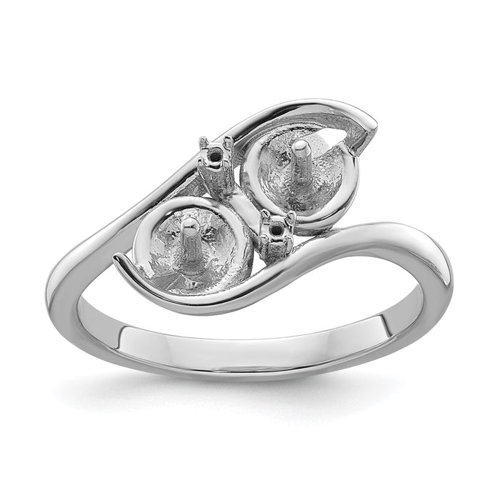 14k White Gold 6mm Pearl & Diamond Ring Mounting (Y4367)