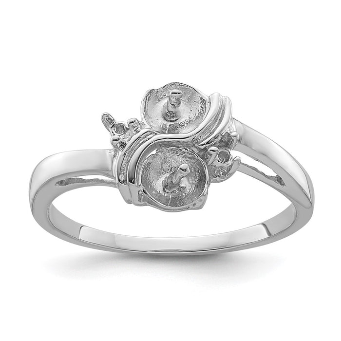 14k White Gold 5.5mm Pearl & Diamond Ring Mounting (Y4371)