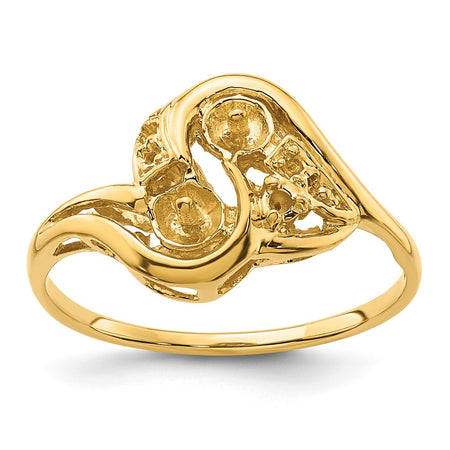 14k 4mm Pearl & Diamond Ring Mounting (Y4375)