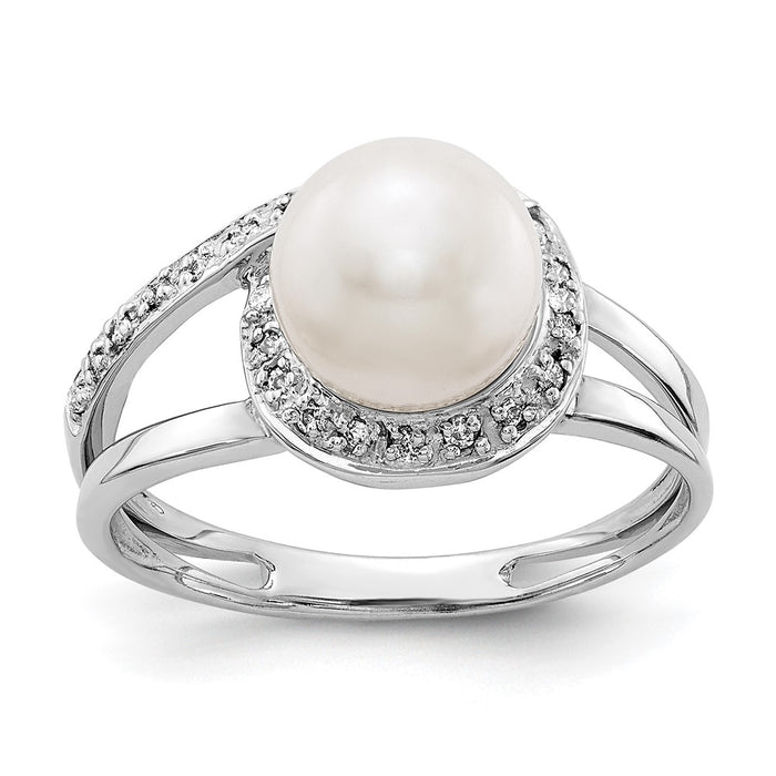 18k White Gold 7.5mm Pearl & Diamond Ring Mounting (8Y4380)