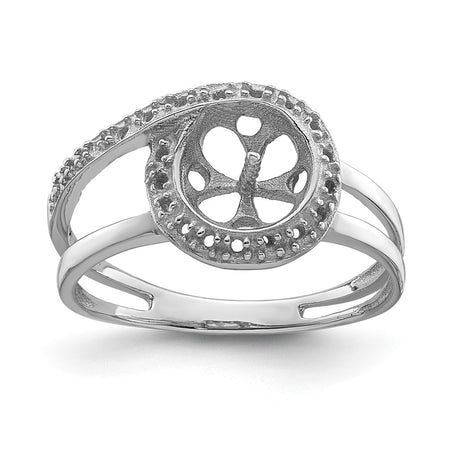 14k White Gold 7.5mm Pearl & Diamond Ring Mounting (Y4380)