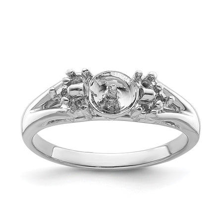 14k White Gold 6mm Pearl & Diamond Ring Mounting (Y4389)