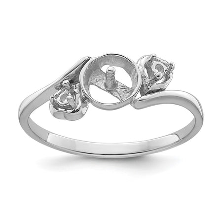 14k White Gold 7mm Pearl & Diamond Ring Mounting (Y4393)