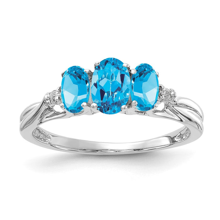 14k White Gold Diamond / 6x4  and 5x3 Oval Gemstone Ring Mounting (Y4613W)