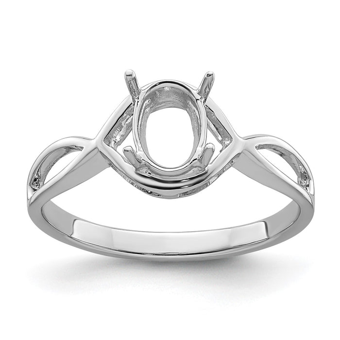 14k White Gold Gemstone Ring Mounting (Y4645)