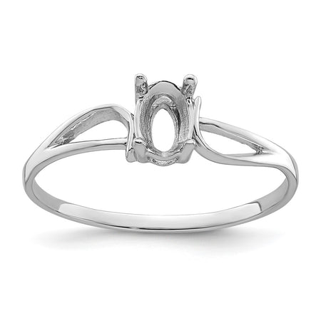 14k White Gold Gemstone Ring Mounting (Y4649)
