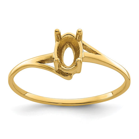 14k 6x4mm Oval Gemstone Ring Mounting (Y4659)
