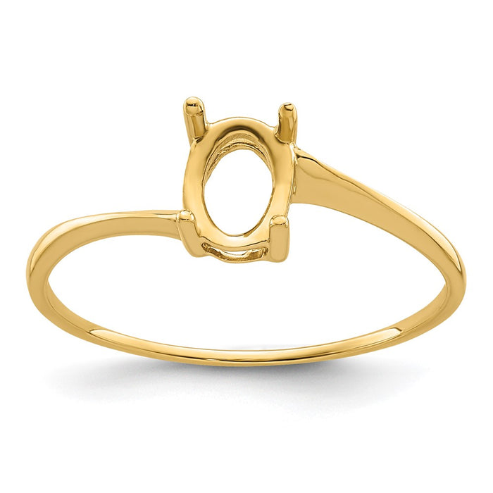 14k 7x5mm Oval Gemstone Ring Mounting (Y4665)