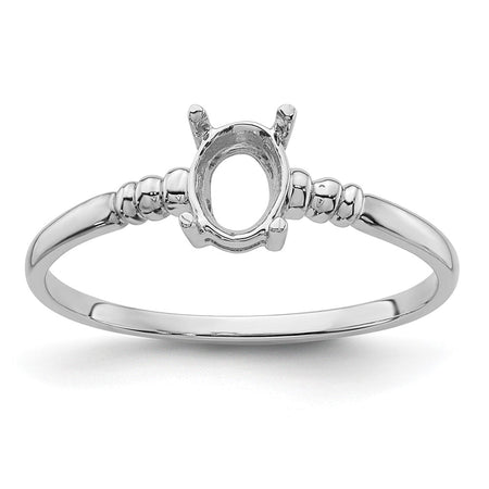 14k White Gold 6x4mm Oval Gemstone Ring Mounting (Y4667)