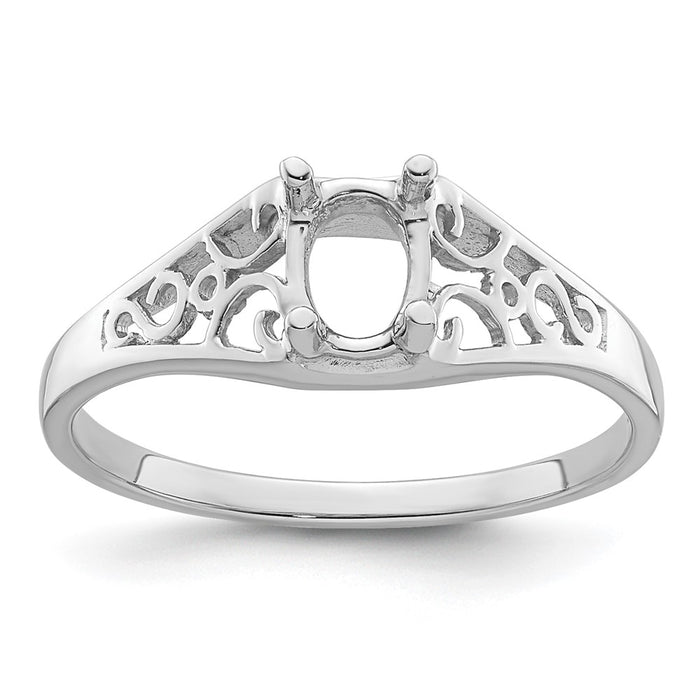 14k White Gold Gemstone Ring Mounting (Y4676)