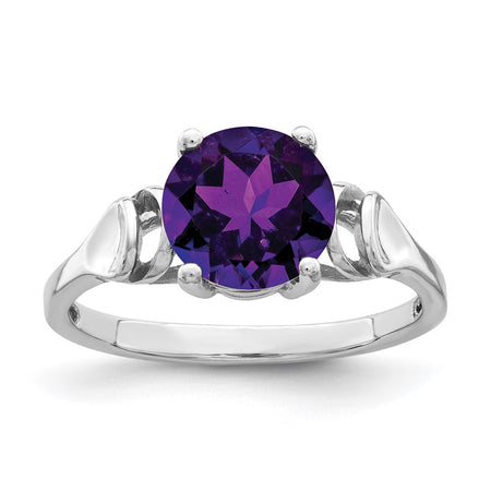14k White Gold 8mm Round Gemstone Ring Mounting (Y4723)