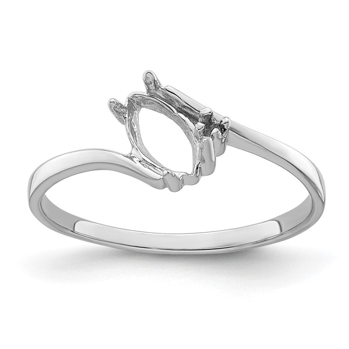 14k White Gold Diamond / 7x3.5mm Marquise Gemstone Ring Mounting (Y4746)