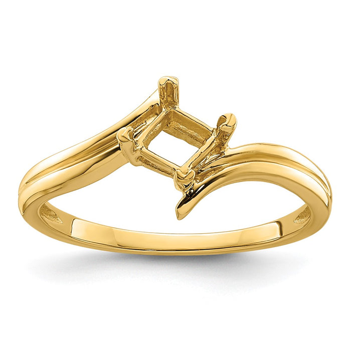 14k 4mm Princess Gemstone Ring Mounting (Y4781)