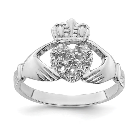 14k White Gold Claddagh Ring Mounting (Y6308)