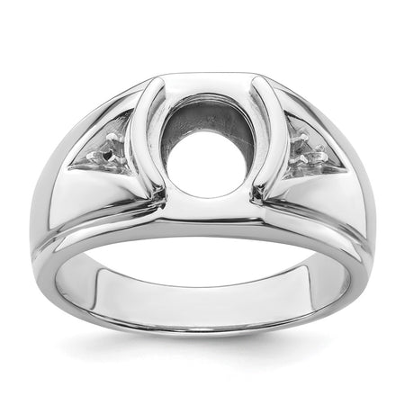 14k White Gold Men's Open Back Band Mounting (Y7221)