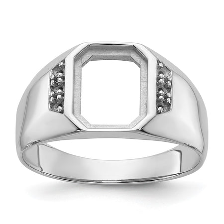 14k White Gold Men's Band Mounting (Y7225)